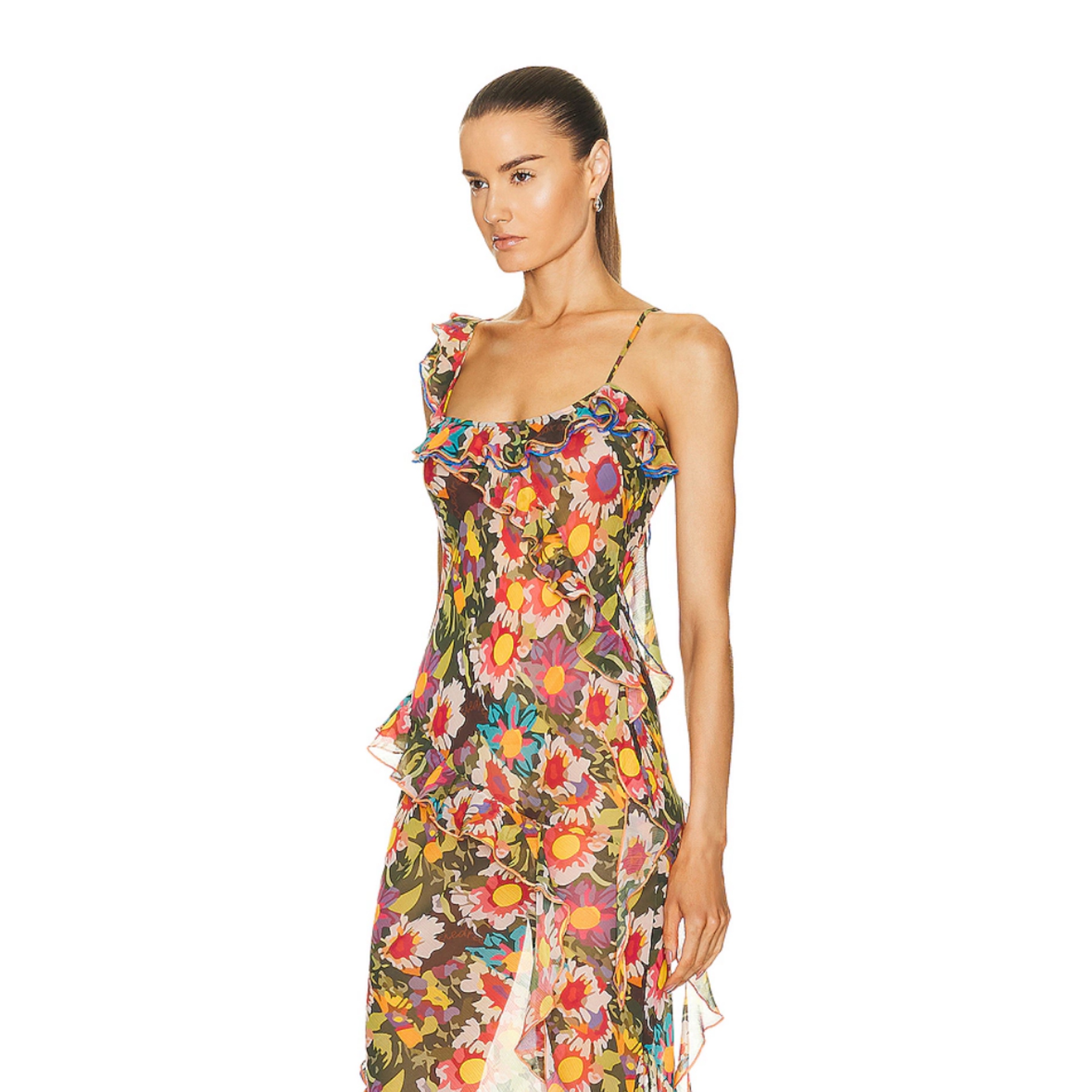 tulle maxi dress Baltic Born Womens Layla Tulle Maxi Dress | Dusty Blue Floral