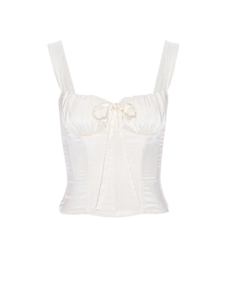 Miaou Agnes Silk Corset - Ivory by Miaou - Pickle