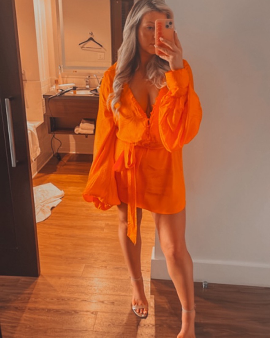rat and boa harlequin dress orange Rat & Boa