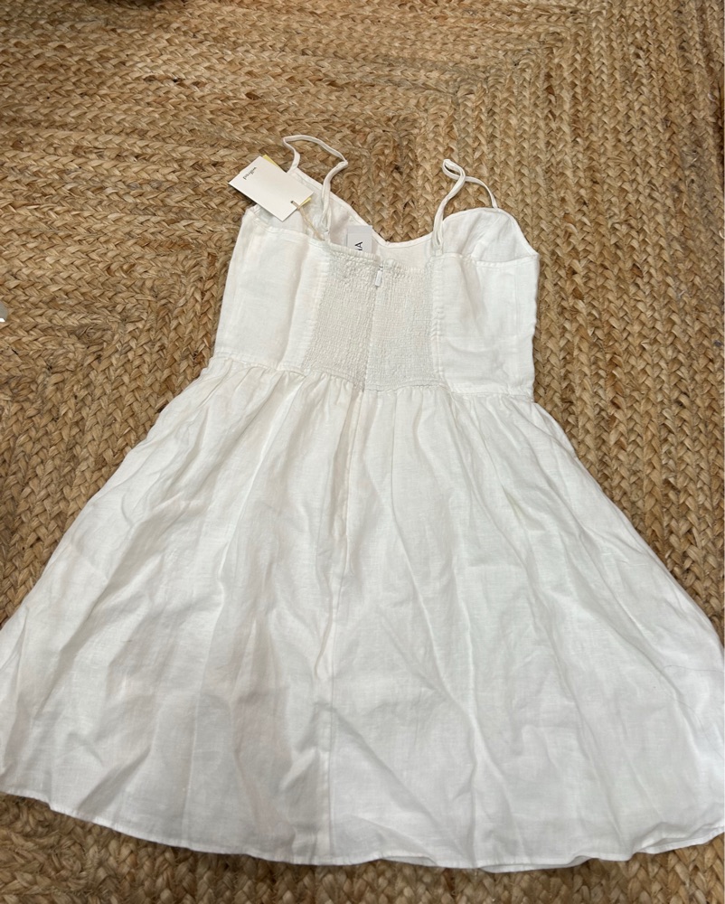 Aritzia Wilfred White Linen Mini Dress by Aritzia - Pickle
