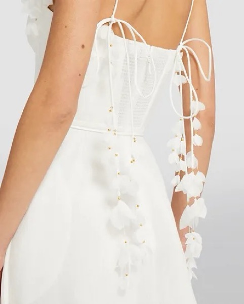 zimmermann wonderland midi corset dress Zimmermann Wonderland Appliqud Midi Corset Dress in White