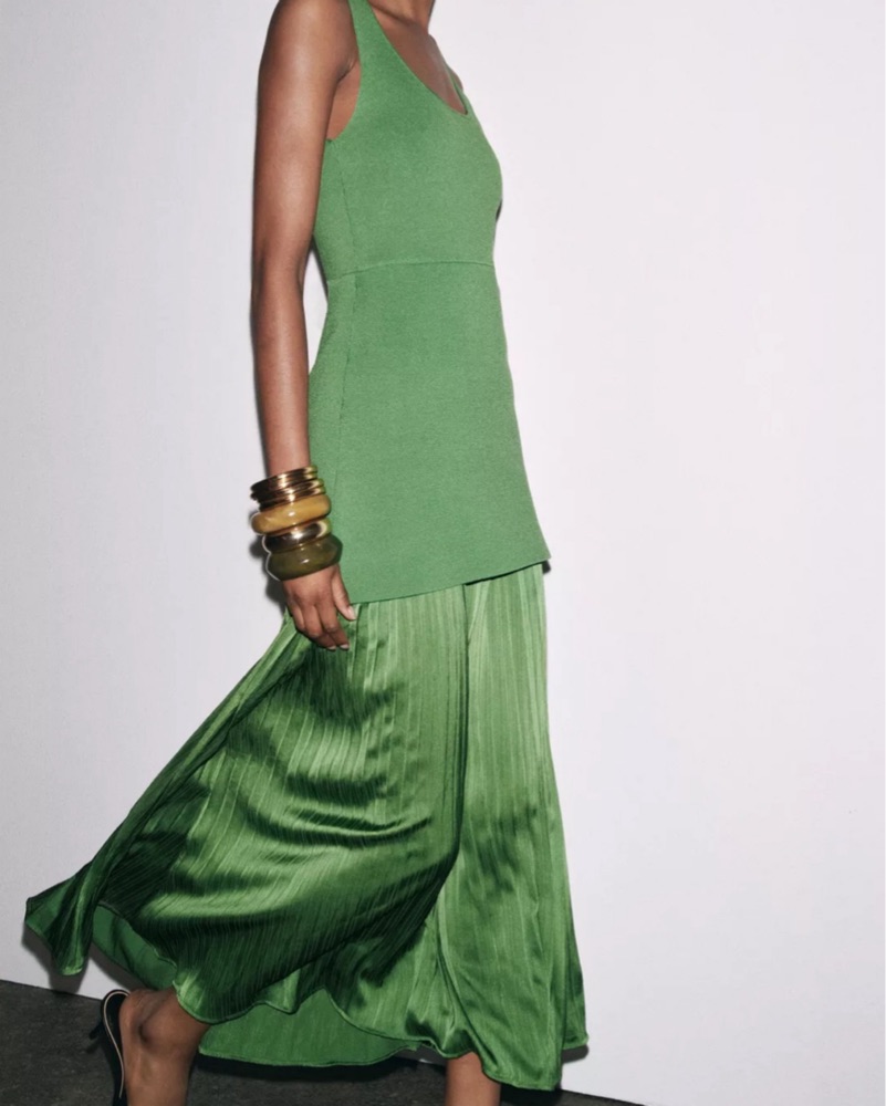 zara pleated green dress Glam White and Mint Green Tulle with Lace Party Dress, Straps Formal D –  Cutedressy