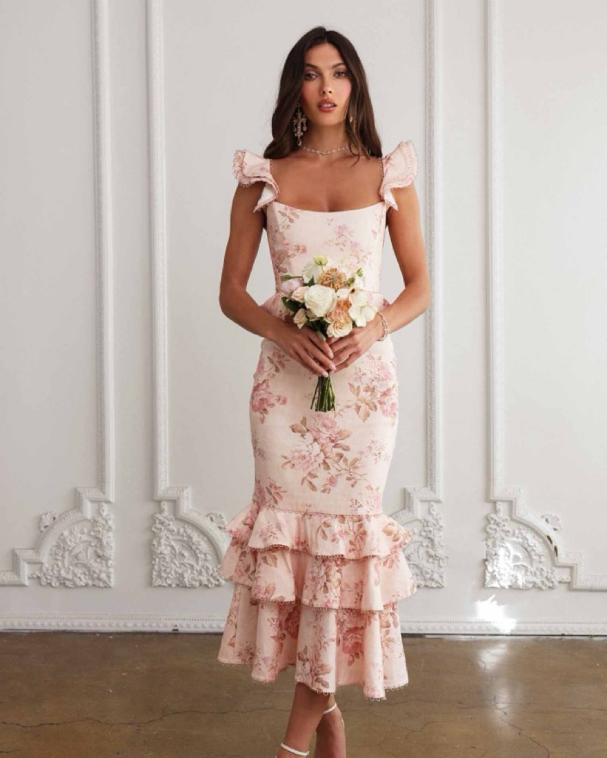 V. Chapman Violet Dress Peach Tapestry by V. Chapman - Pickle