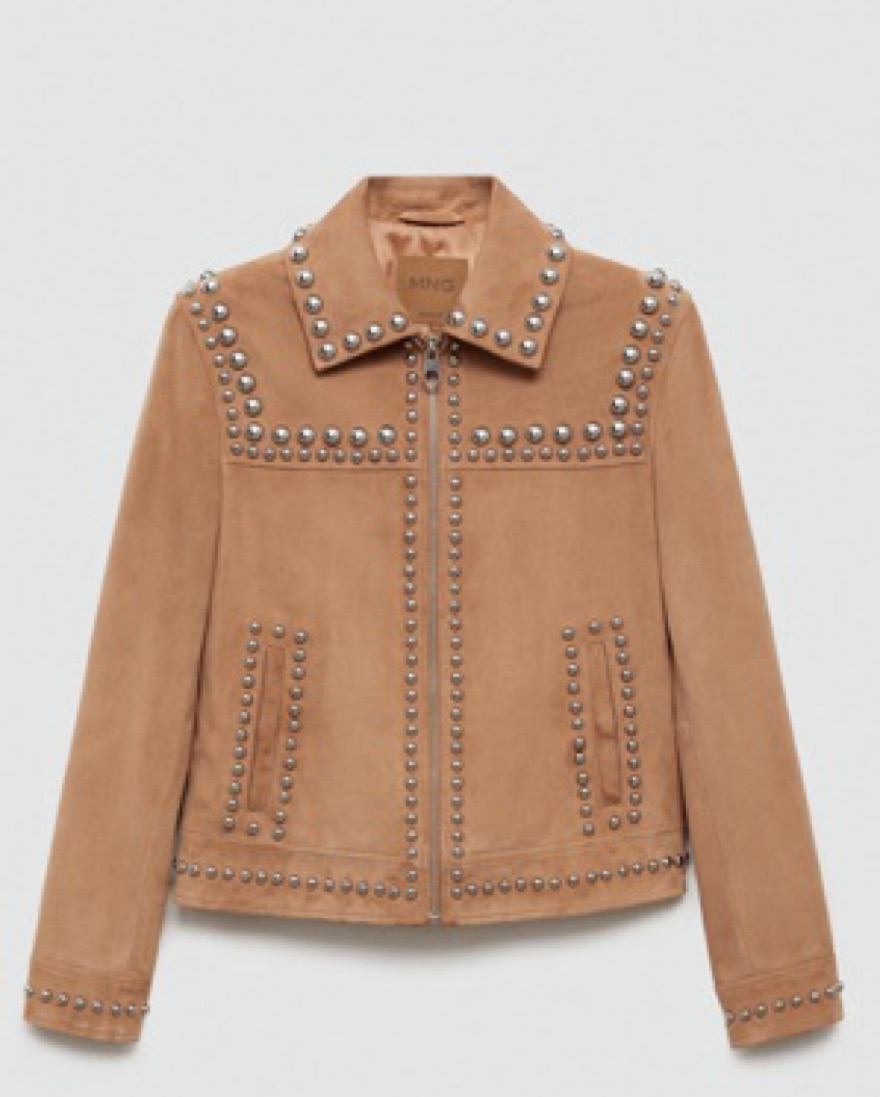 ★GAYEON LEE★ DENNY Suede JacketChocolate Mango Brown Studded Suede Leather Jacket | Pickle