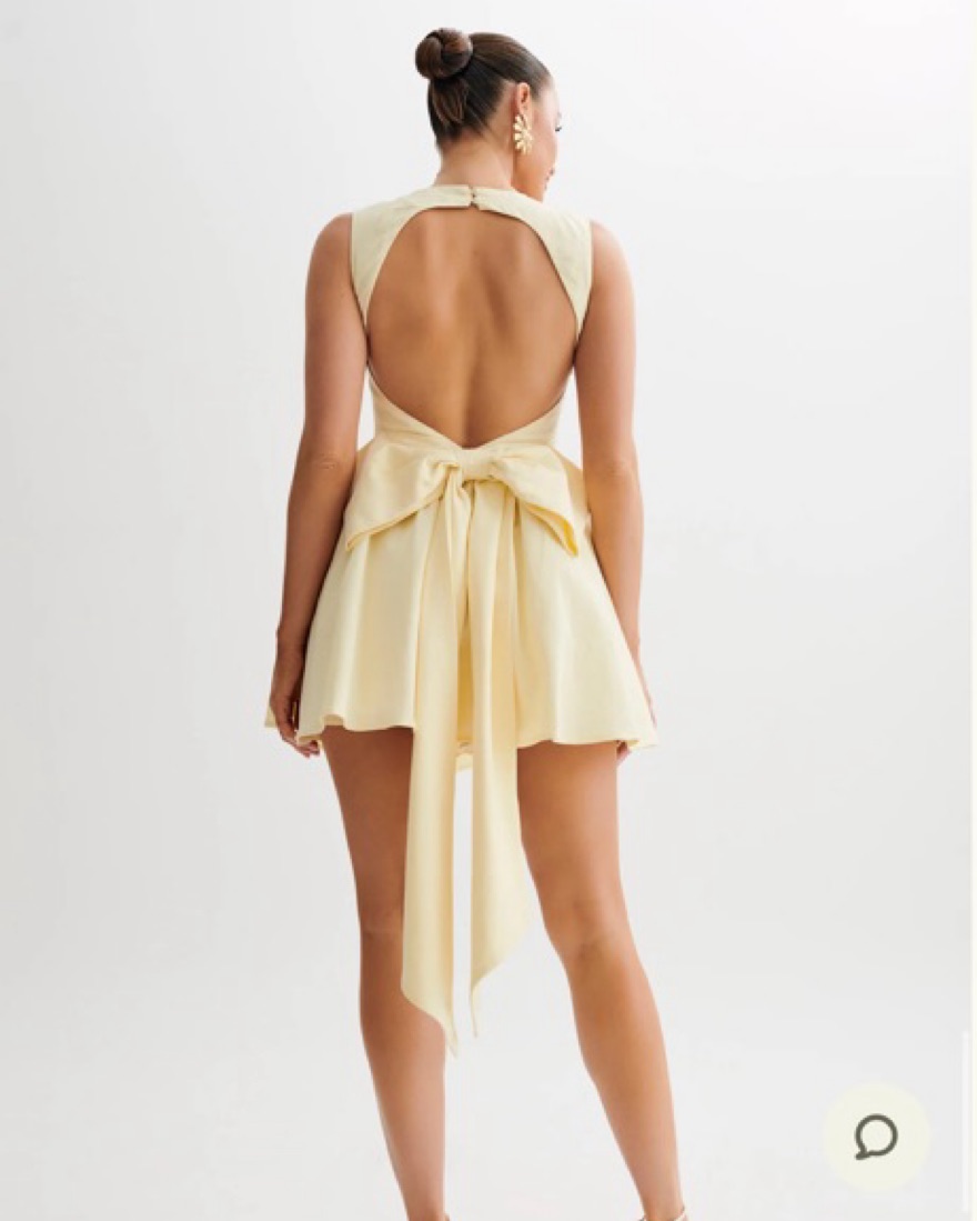 modal ruched a line mini dress in lemon sherbet MERRIDALE MINI DRESS main image 1