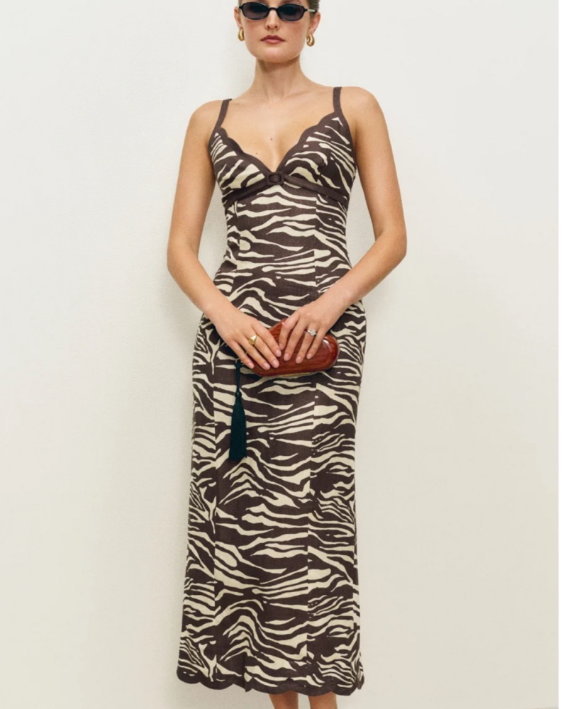 Reformation Styled sara Zebra Dress by Reformation - Pickle