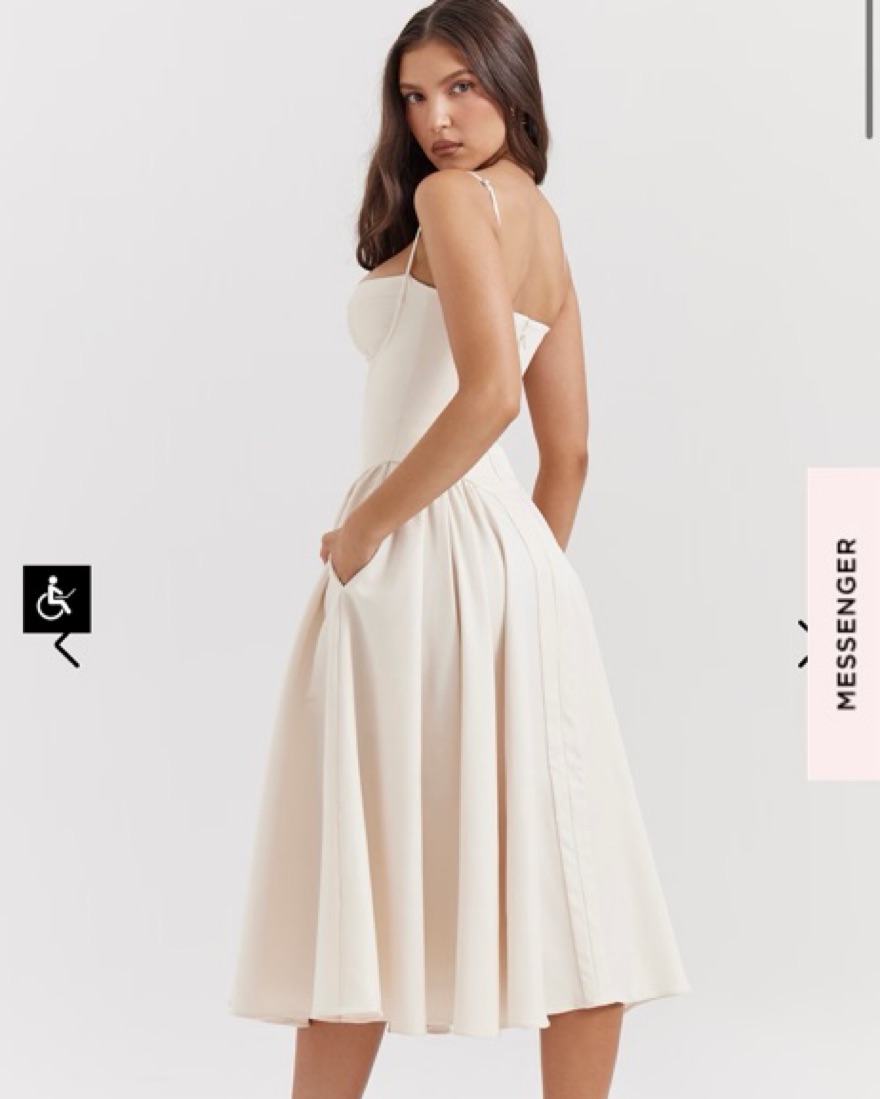 samaria white corset midi dress House Of Cb Samaria Corset Fit & Flare Dress in White