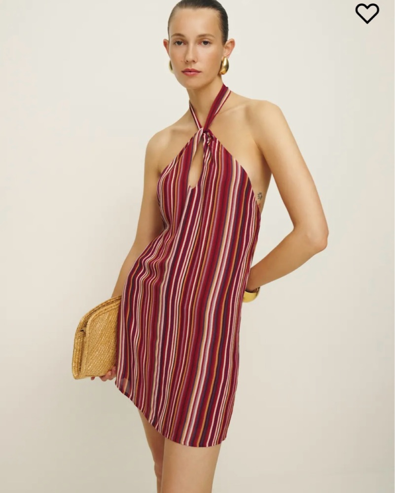 reformation striped halter dress Halter Mini Dress (Bibi By Reformation) by Reformation