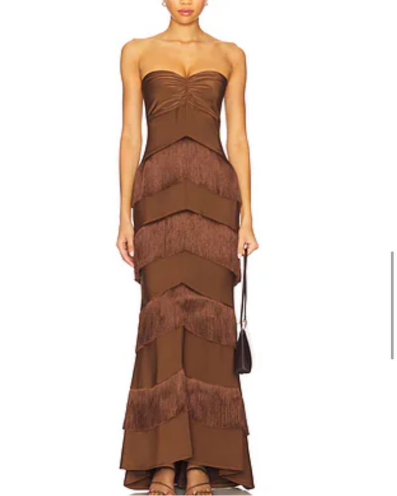 Revolve Hera Fringe Maxi Dress by Revolve - Pickle