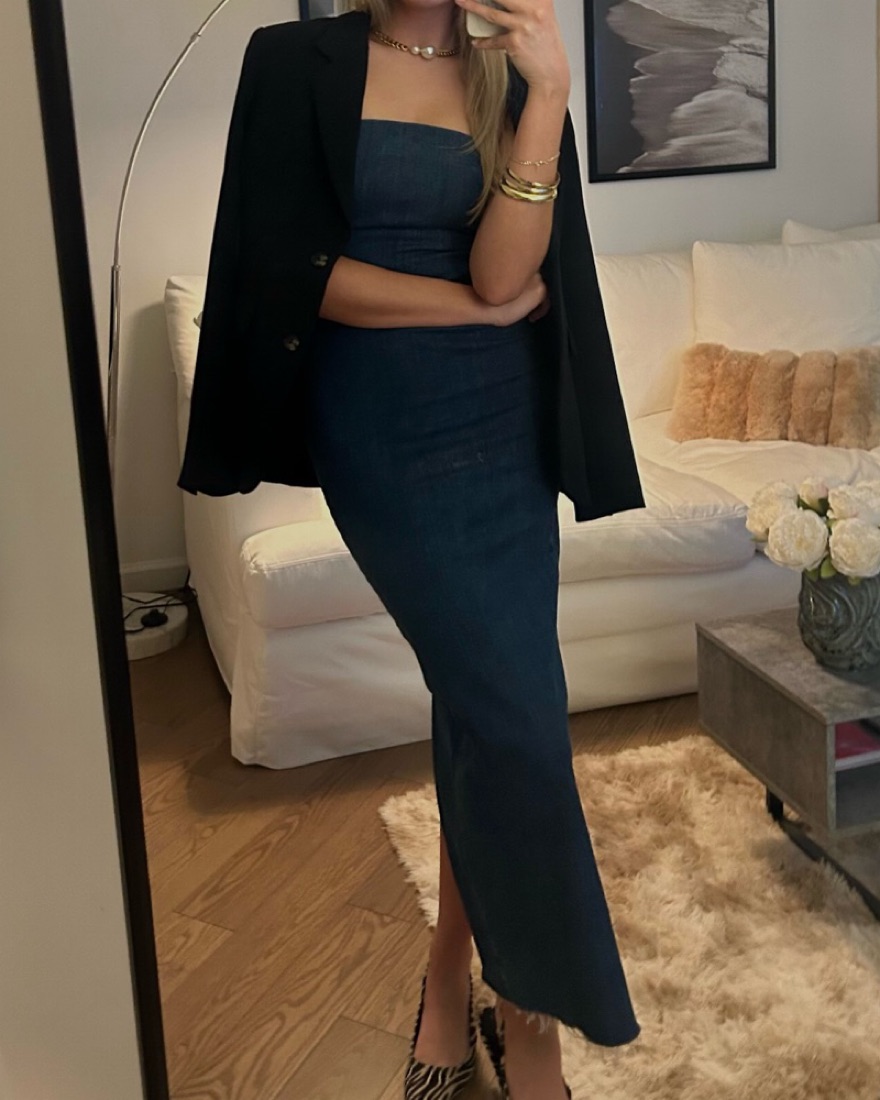 denim midi dress zara Zara - Trf Denim Midi Dress - Blue
