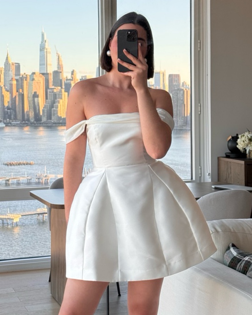 BHLDN Lydia Off-The-Shoulder Corset Mini by BHLDN - Pickle