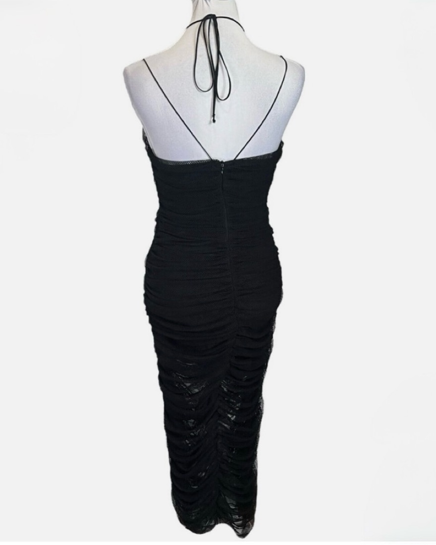 Zara Black Draped Tulle Dress by Zara - Pickle