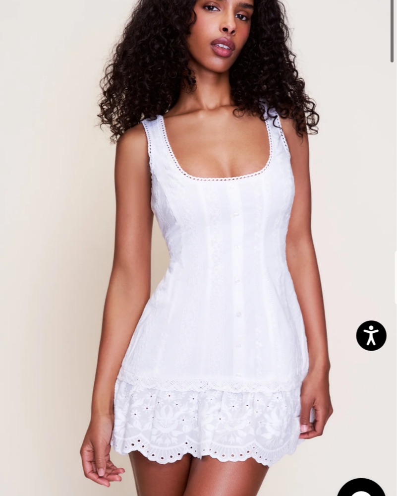 Guizio White Aylin Eyelet Dress by Danielle Guizio - Pickle