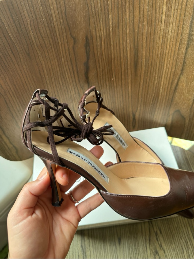 Vintage Manolo Blahnik Brown Heel by Manolo Blahnik - Pickle