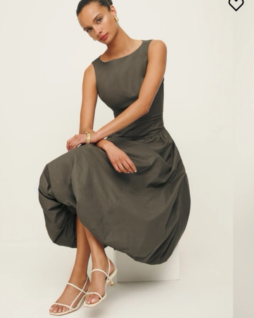 reformation elvira midi dress REFORMATION Elvira Boat-Neck Cotton Midi Dress