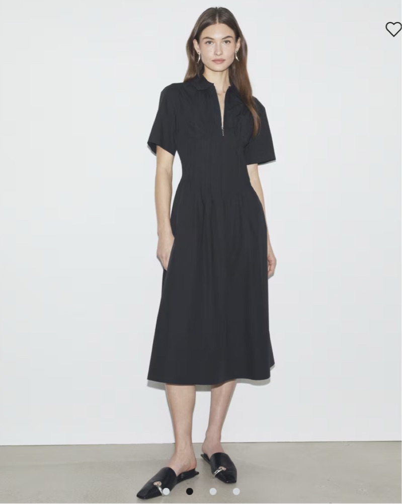 Tory Burch Poplin Pleat Waist Dress | Pickle