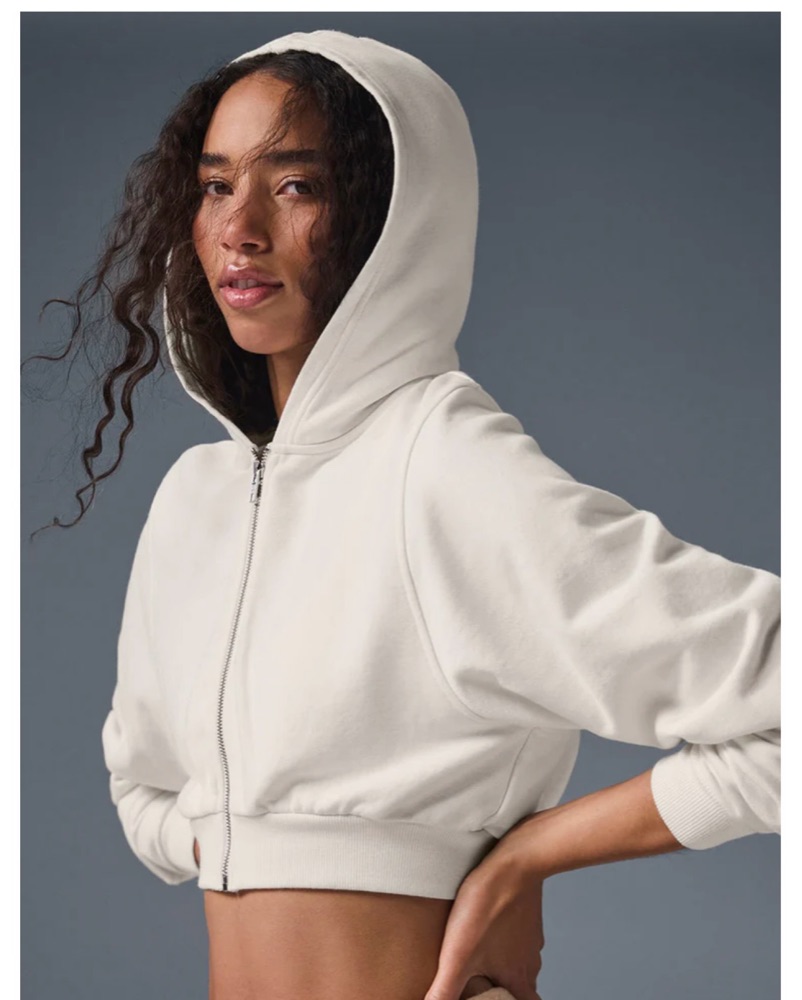 Alo Sweet Escape Zip up Hoodie by Alo Yoga - Pickle