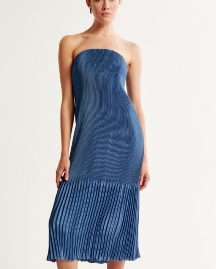 Abercrombie And Fitch Blue Pleated Dress by Abercrombie and Fitch - Pickle