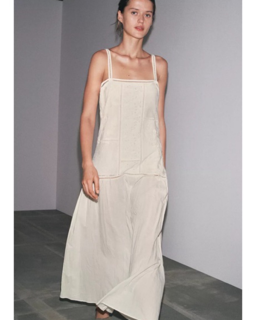 Linen Patchwork Embroidered Dress | Pickle