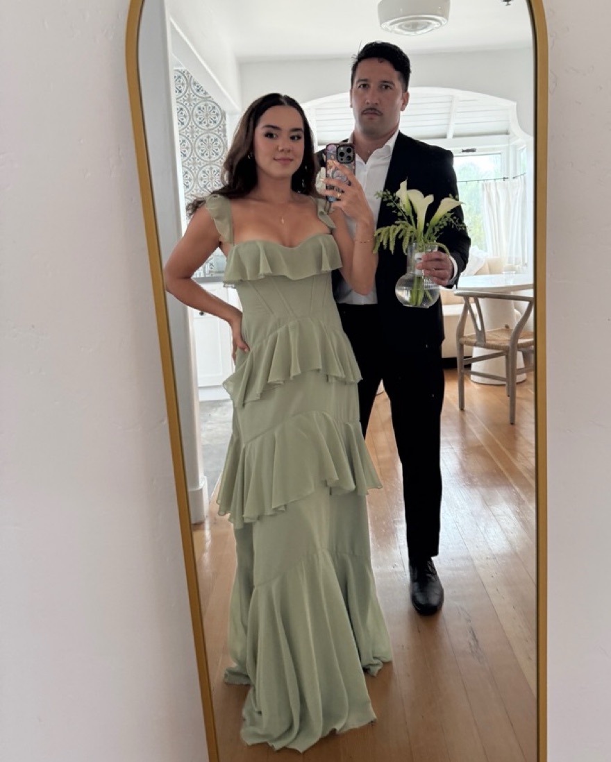 green ruffled maxi dress Green Ruffle-Sleeve Poplin Maxi Dress – New York & Company