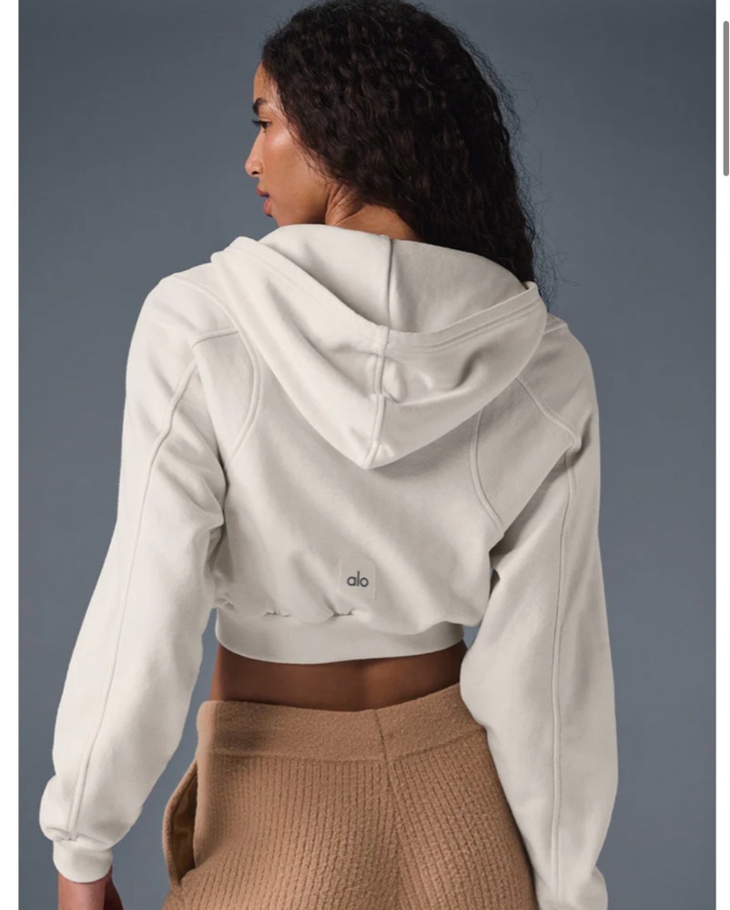 Alo Sweet Escape Zip up Hoodie by Alo Yoga - Pickle