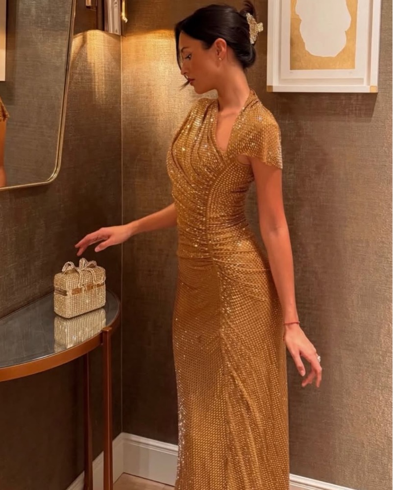 long sleeve sequin mini dress gold Tinsel Long Sleeve Sequin Mini Dress Champagne