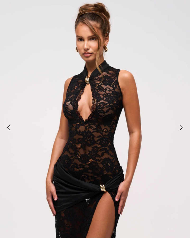 Murci Onyx Lace keyhole maxi dress by Murci - Pickle