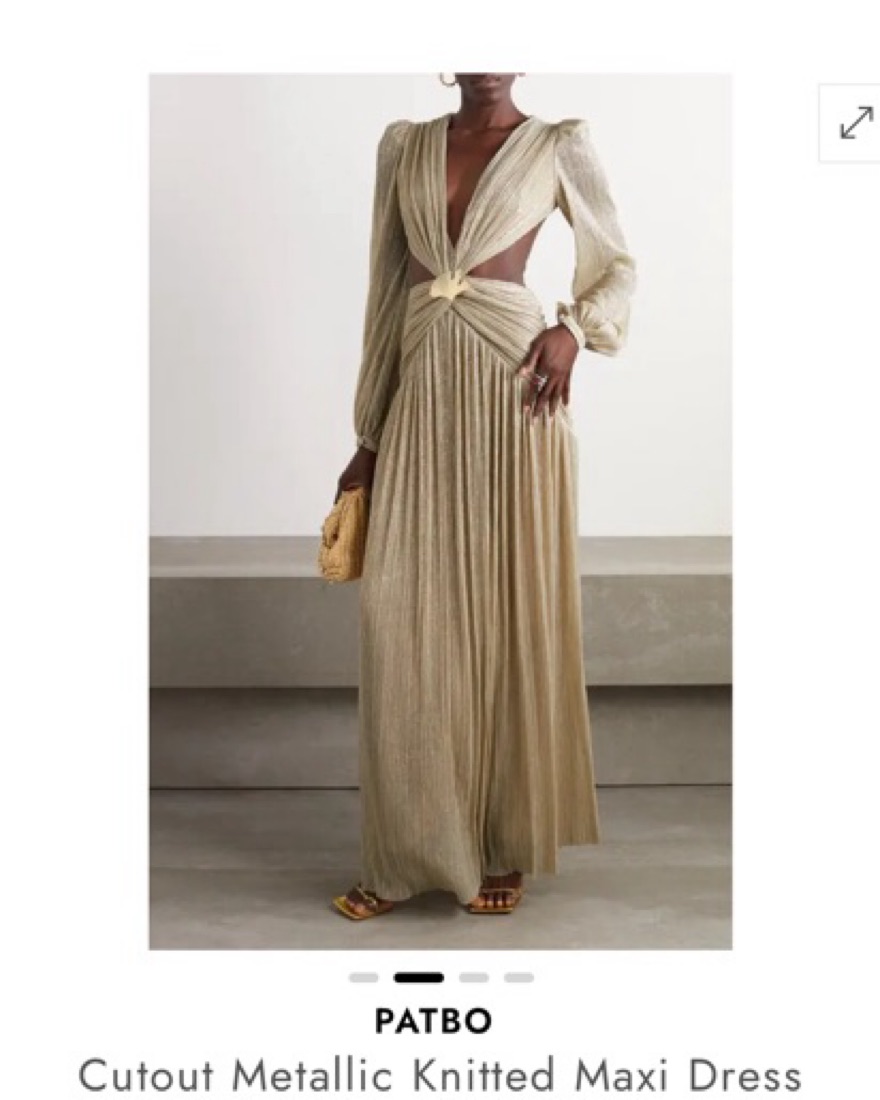 PatBo Metallic Gold Cutout Maxi Dress by PatBo - Pickle