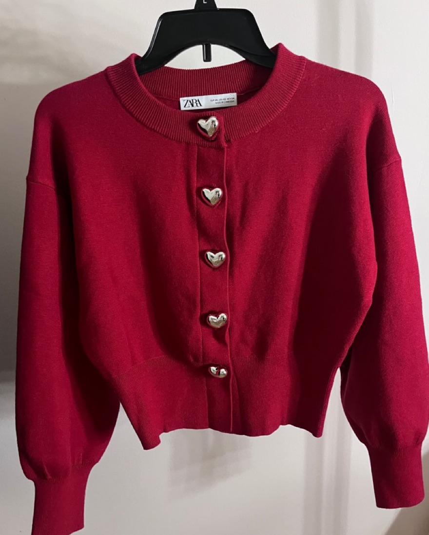 Zara Heart Button Knit Cardigan | Pickle
