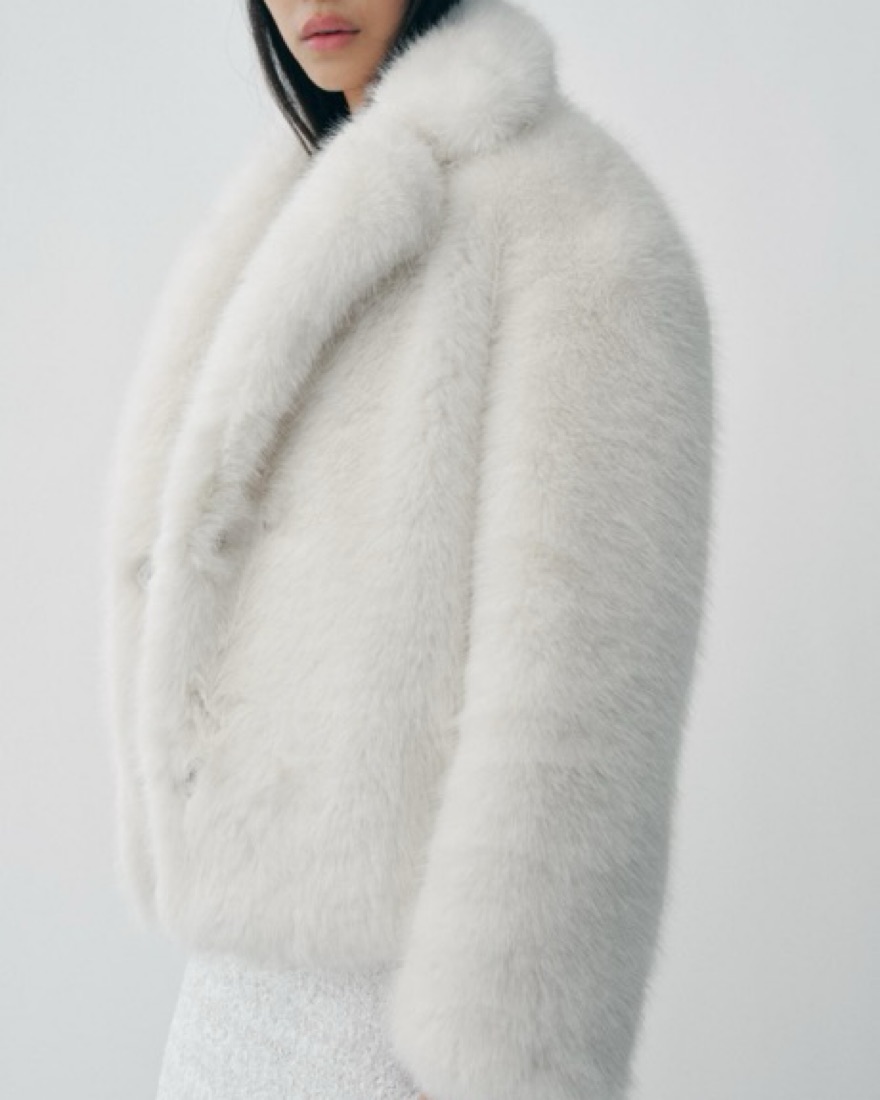 Fluffy White Faux Fur Coat by Zara - Pickle