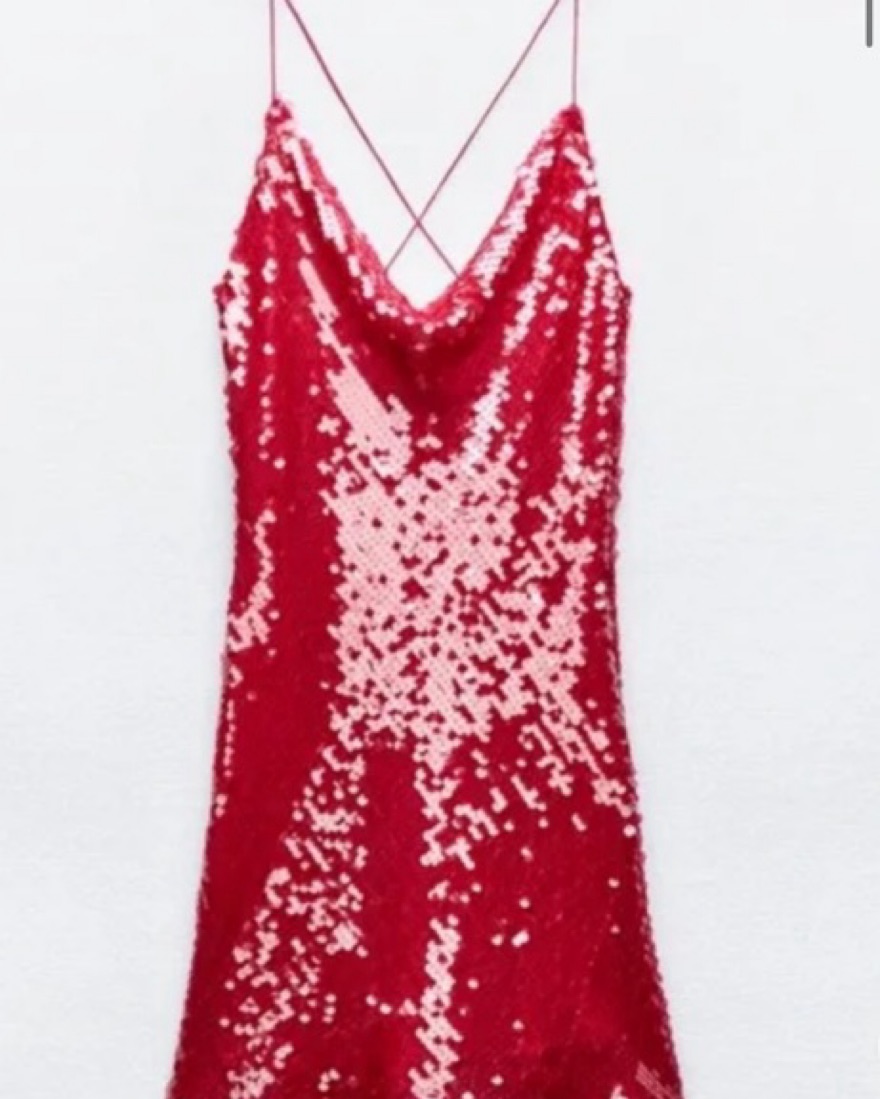 Zara Red Sequin Mini Dress by Zara - Pickle