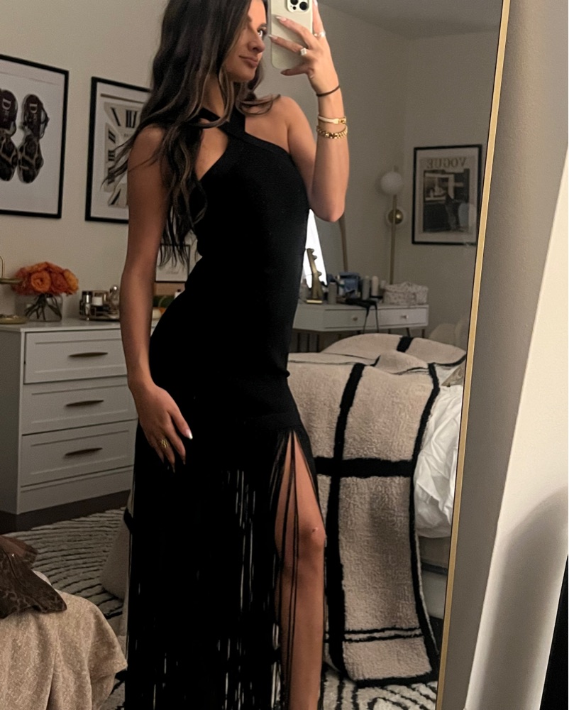 amanda wakeley black dress Black Satin Wrap Mini Dress main image 1
