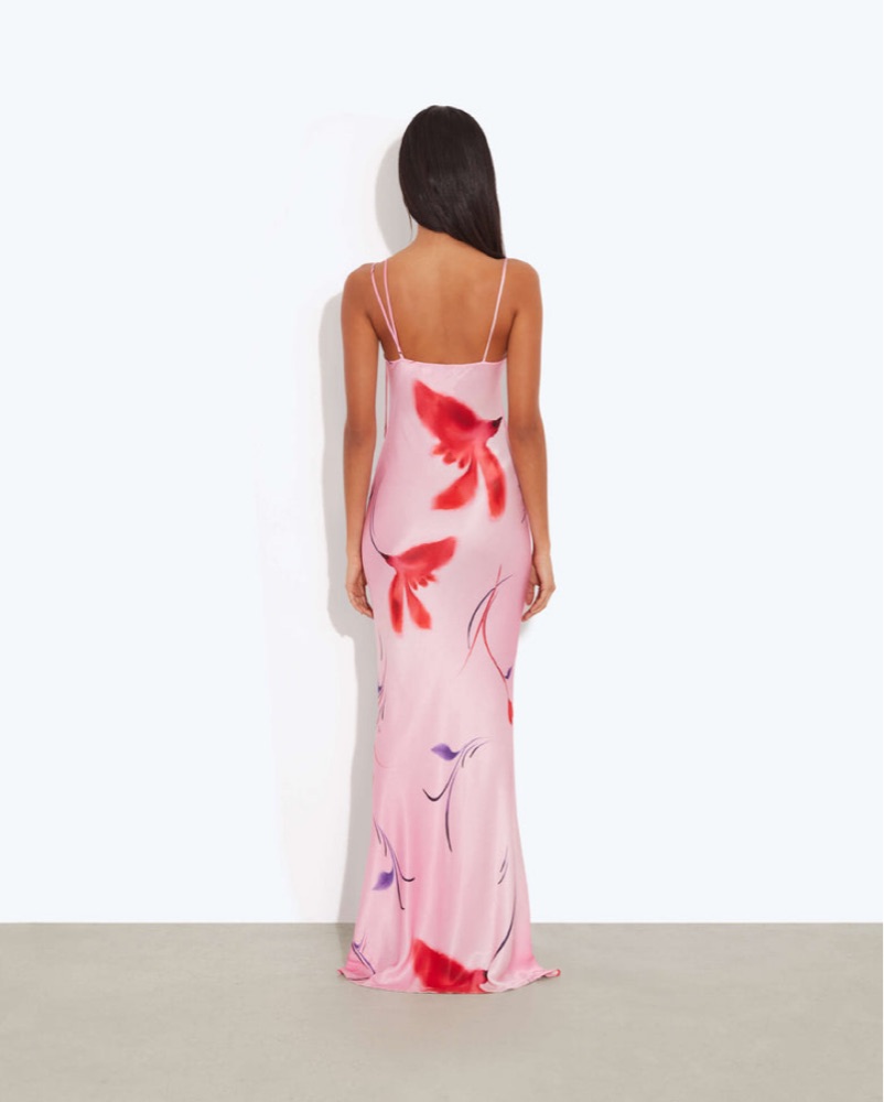 embroidered linen blend dress Embroidered Linen Blend Shift Dress with Flutter Sleeves main image 1