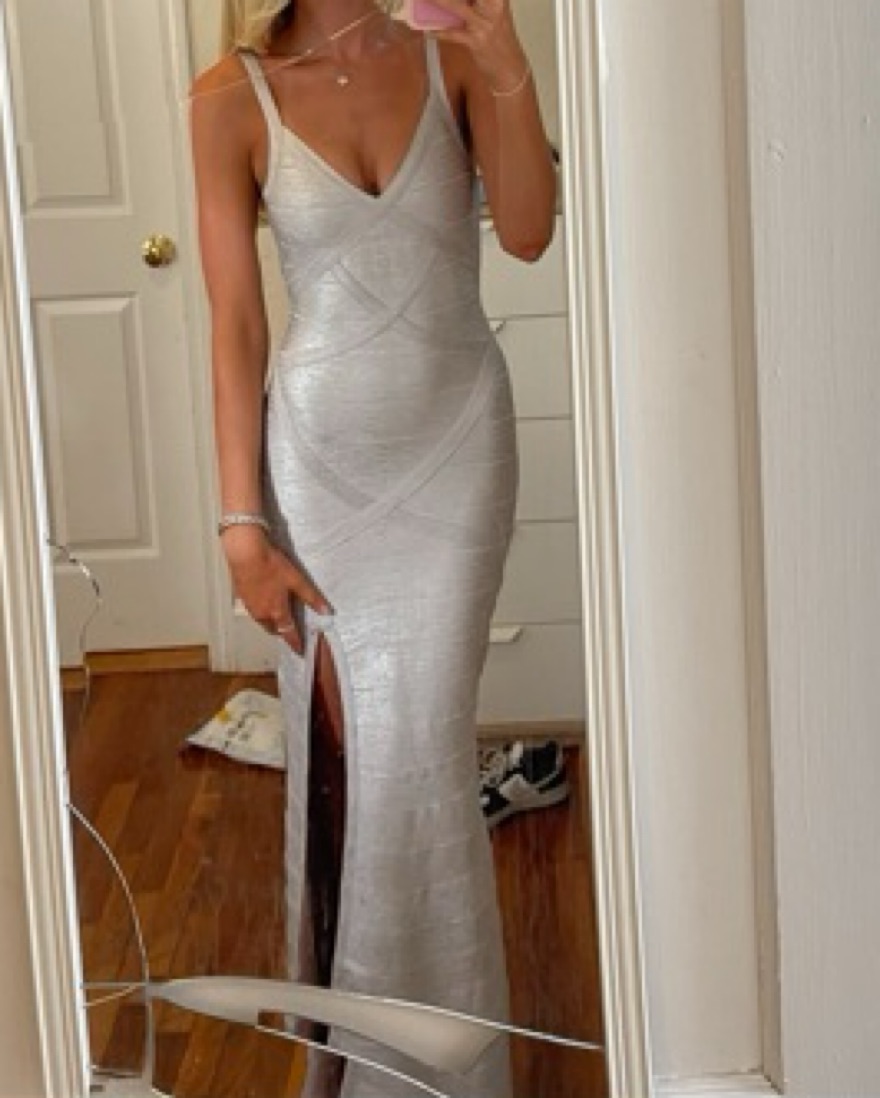 Herve Leger Silver Bandage Dress | Pickle