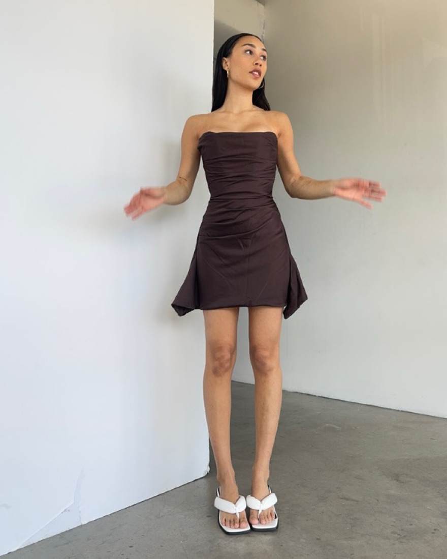 strapless brown mini dress Curve Highlights Strapless Bodycon Mini Dress main image 1