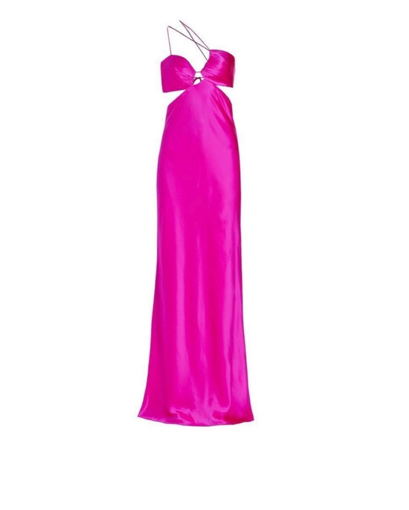 the sei pink dress Draped cutout silk satin gown in pink - The Sei