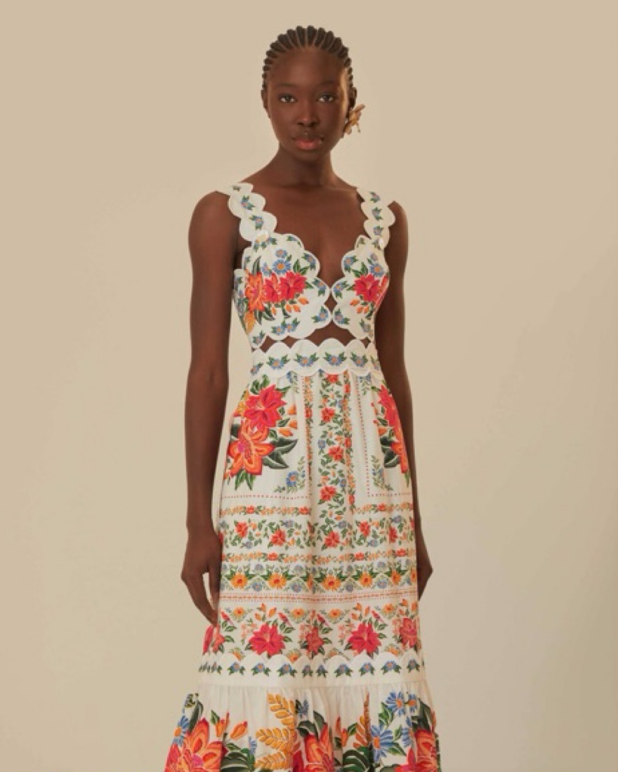 farm rio orange blooming garden maxi dress Farm Rio Multicolor Floral Mix Maxi Dress