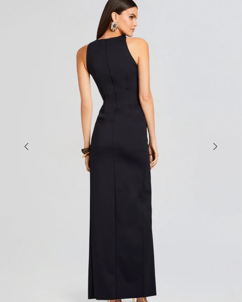 petite black long sleeve dress Sexy Multi Metal Key Ring Cutout Maxi Dress – GRAY FASHION main image 1