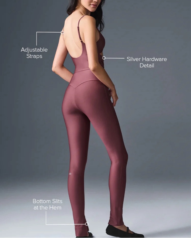 Alo Yoga Burgundy Truffle Pilates Onesie by Alo Yoga - Pickle