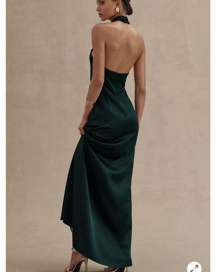 BHLDN Ruby Twist Halter Satin Gown by BHLDN - Pickle