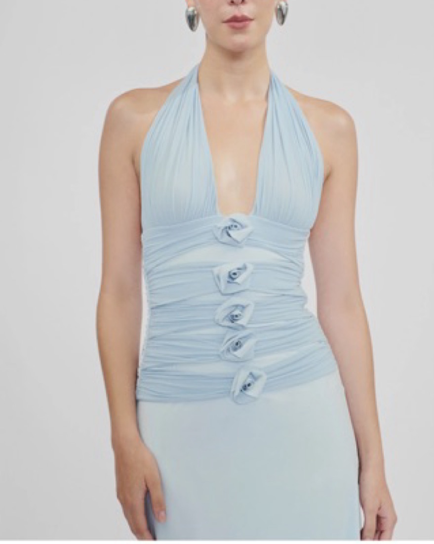 greyed jade dress Anabelle Halter Neck Lace Maxi Dress - Baby Blue main image 0