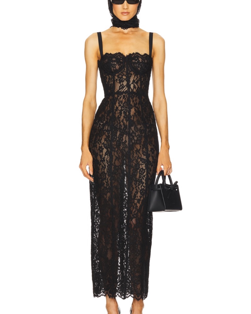 Helsa - Lace Column Dress by Helsa - Pickle