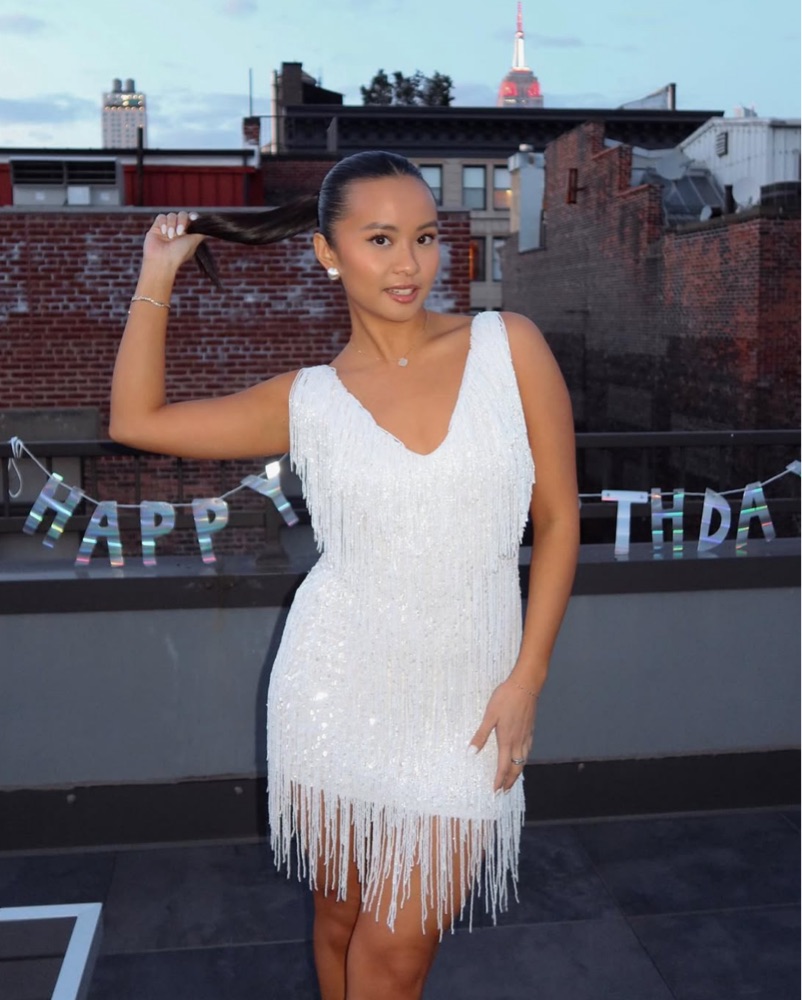 $750 Nadine Merabi Beaded Fringe Dress by NADINE MERABI - Pickle