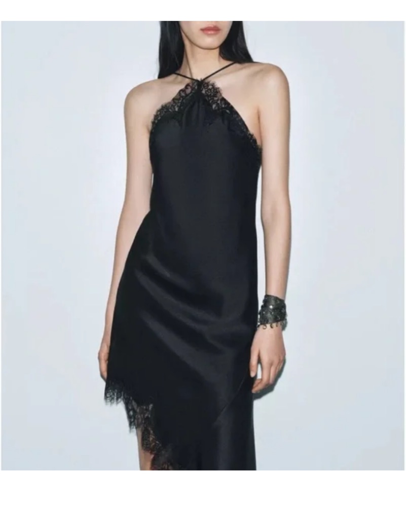 black formal wedding guest dresses ZAPAKA Women Dress Mermaid Satin Lace Long Dress, Black / US20W line silhouette Dress Code Black Tie Kid Size:6-12M Wedding Dresses Off The Shoulder Us