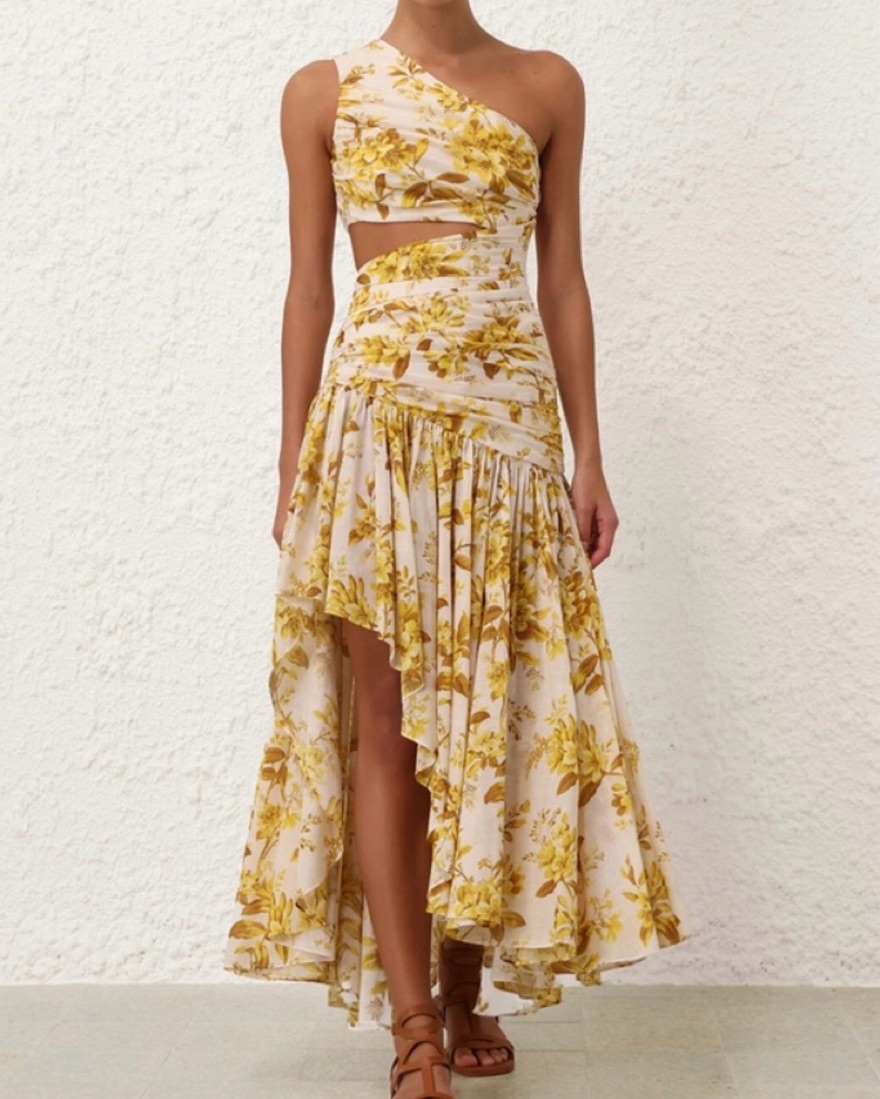 Zimmermann Golden Asymmetric Dress | Pickle