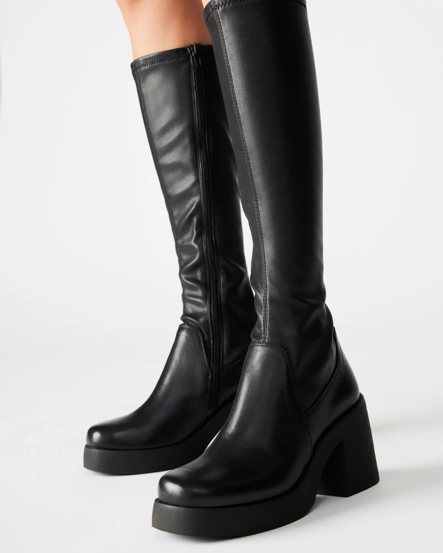 ◆Steve Madden◆ヘイワード ブラックレザー ブーツ 送料込 Steve Madden Women's Hayward Leather Boot