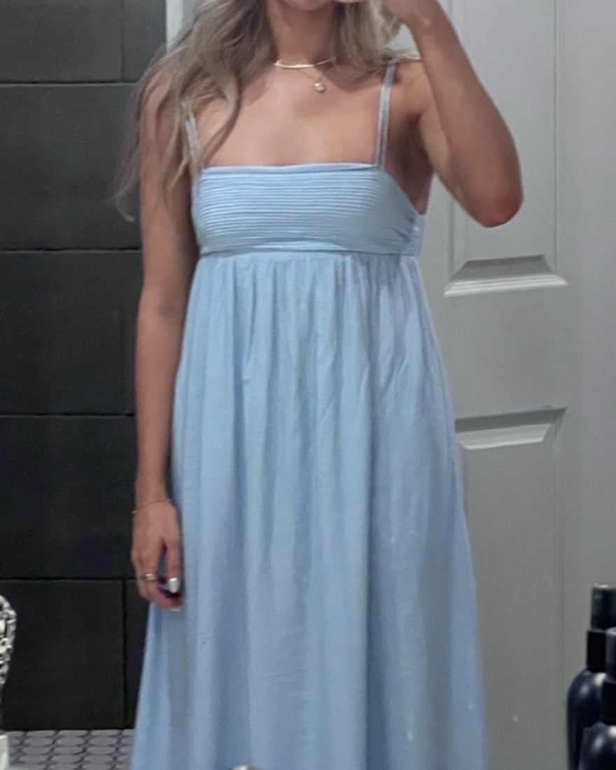 abercrombie light blue dress Abercrombie and fitch long maxi pleated cutout light