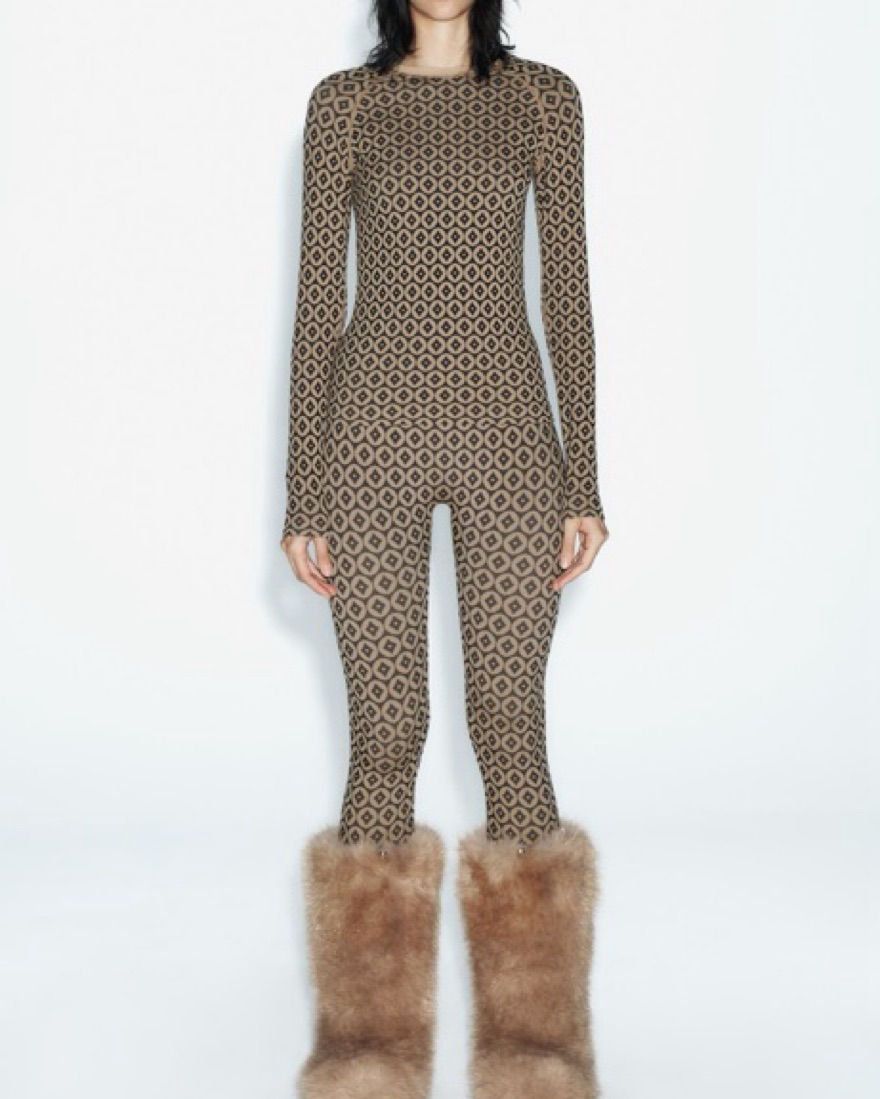 ZARA SKI ヒョウ柄 スキーウェア 上下セット 116 Sold Out Zara Jacquard Ski Thermal Set by Zara - Pickle