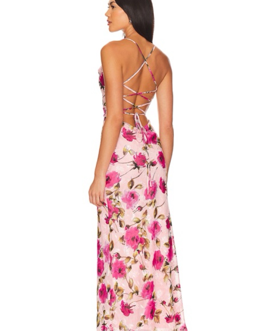 haylo maxi dress Azure Fringe Halo Maxi Dress