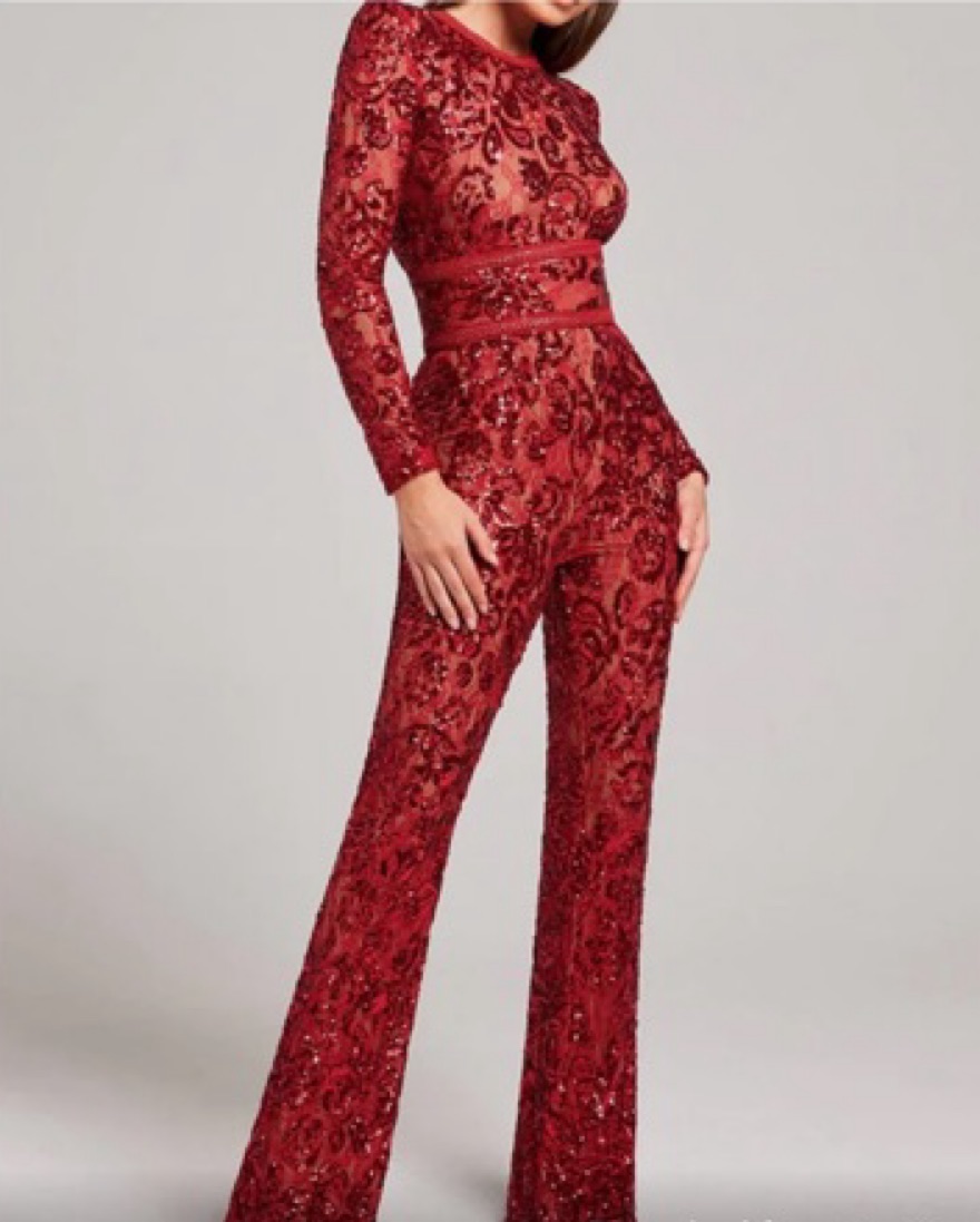 Nadine Merabi Red Bella Jumpsuit by NADINE MERABI - Pickle